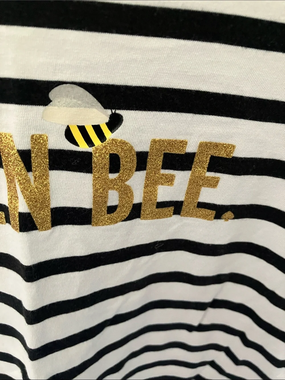 kate spade: Broome Street Black & White “Queen Bee” Striped Tee- S